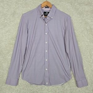 Buttercloth Mens Slim Fit Stripe Shirt Size Medium Icy Cotton‎ Office Minimal